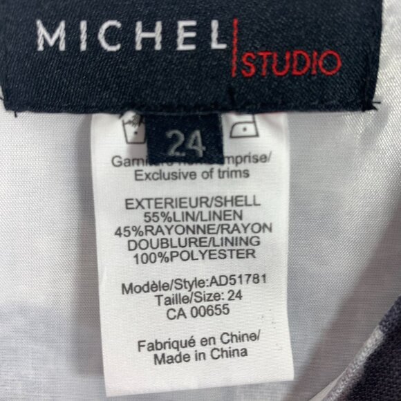 plus size Women's Chevron Print Strapless Linen Blend Dress, Size 24 Gray White - Picture 2 of 16